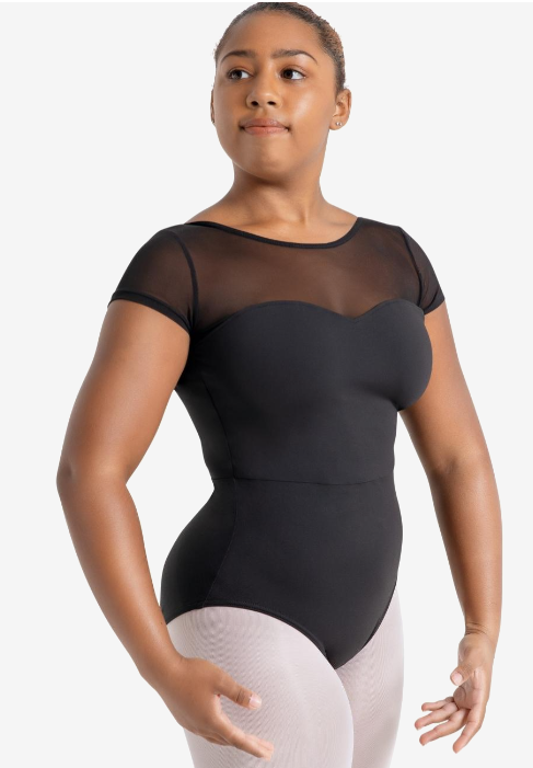 Capezio Mesh Yoke Short Sleeve Leotard - Adult (MC831W)