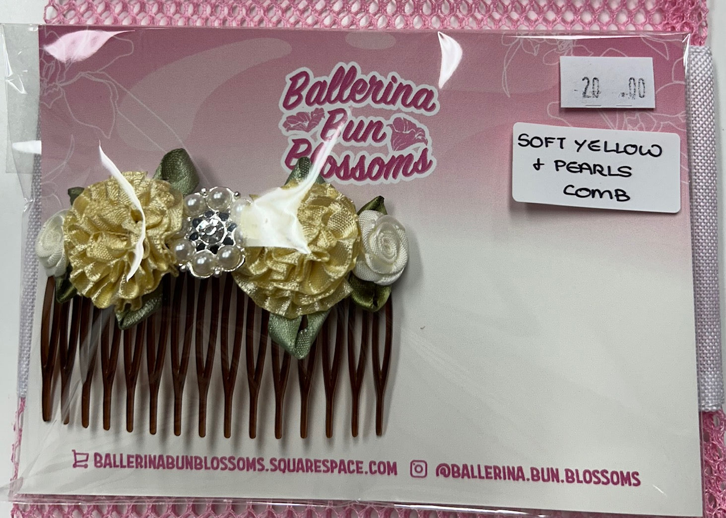 Ballerina Bun Blossoms - Bun Comb (with centerpiece)