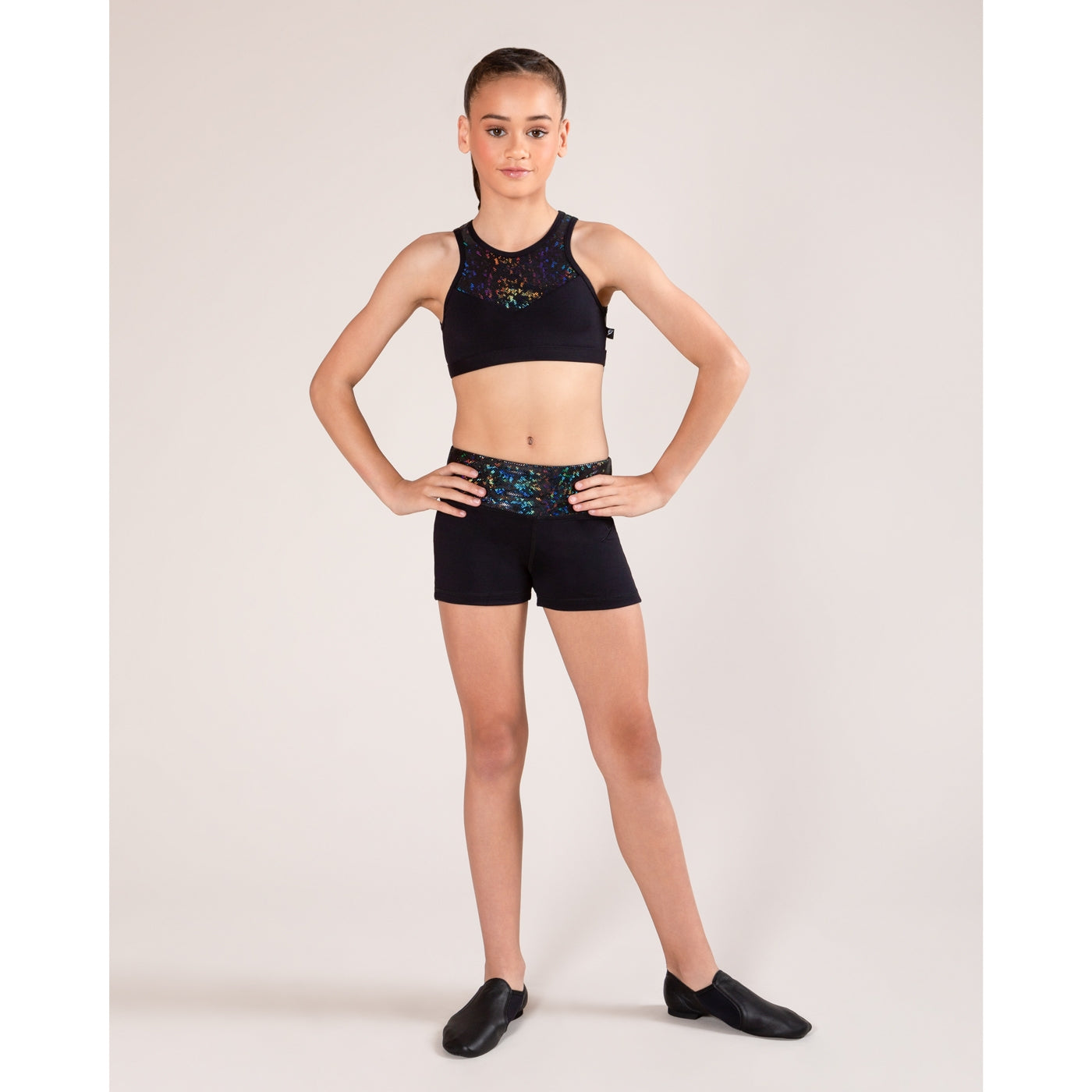 Energetiks Gymnastics - Kylie Shorts - Child - Metallic Shattered Glass Collection