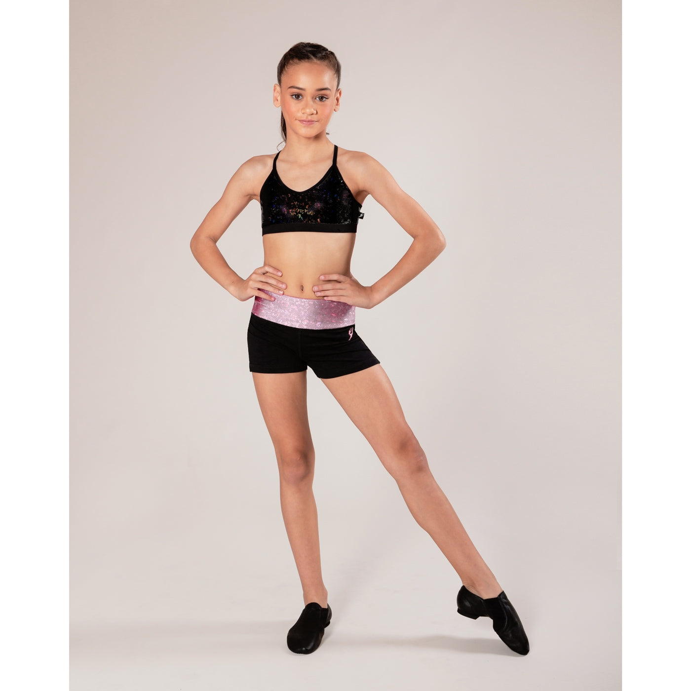 Energetiks Gymnastics - Kylie Shorts - Child - Metallic Shattered Glass Collection