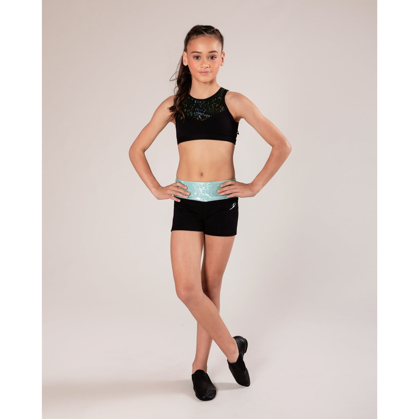 Energetiks Gymnastics - Kylie Shorts - Child - Metallic Shattered Glass Collection