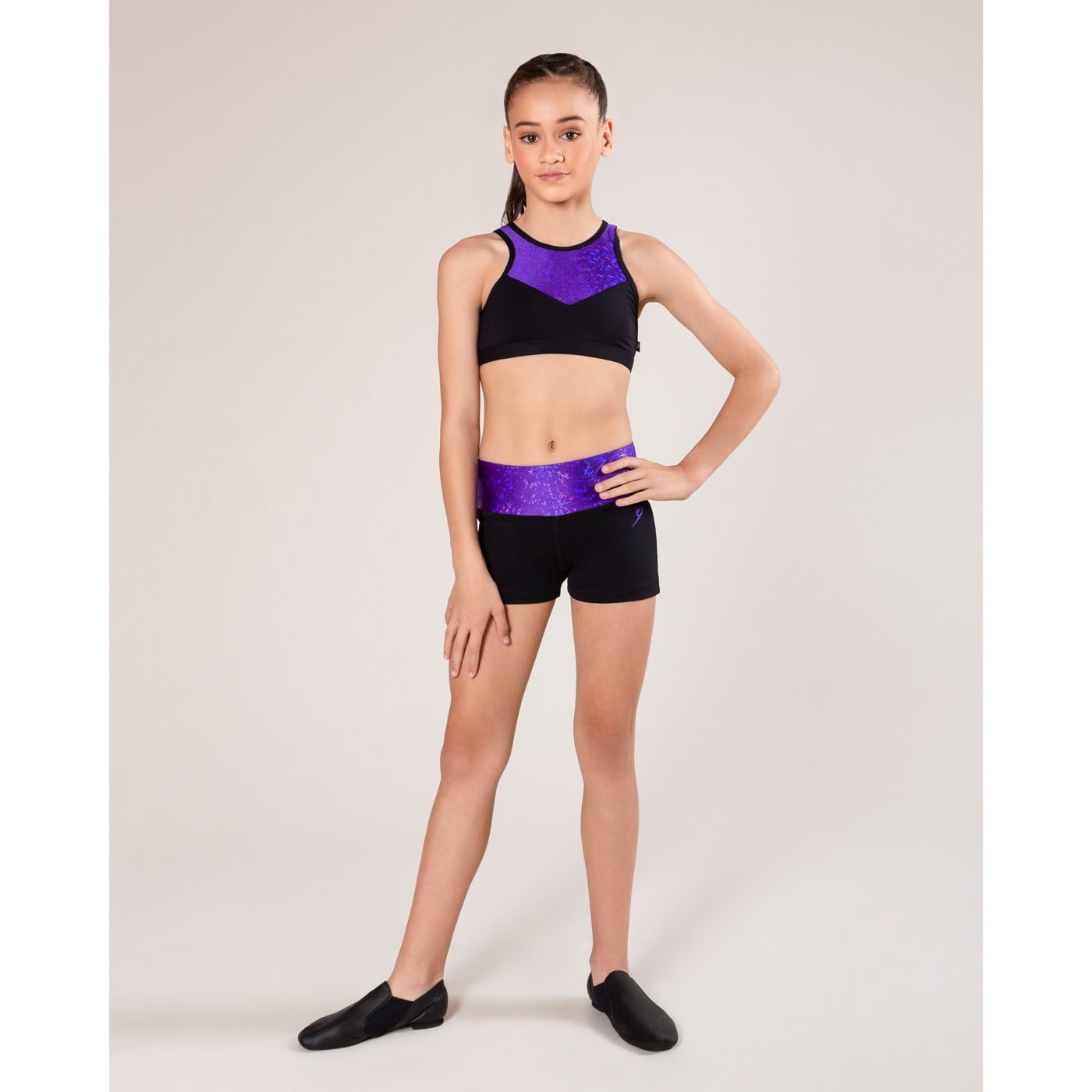 Energetiks Gymnastics - Kylie Shorts - Child - Metallic Shattered Glass Collection