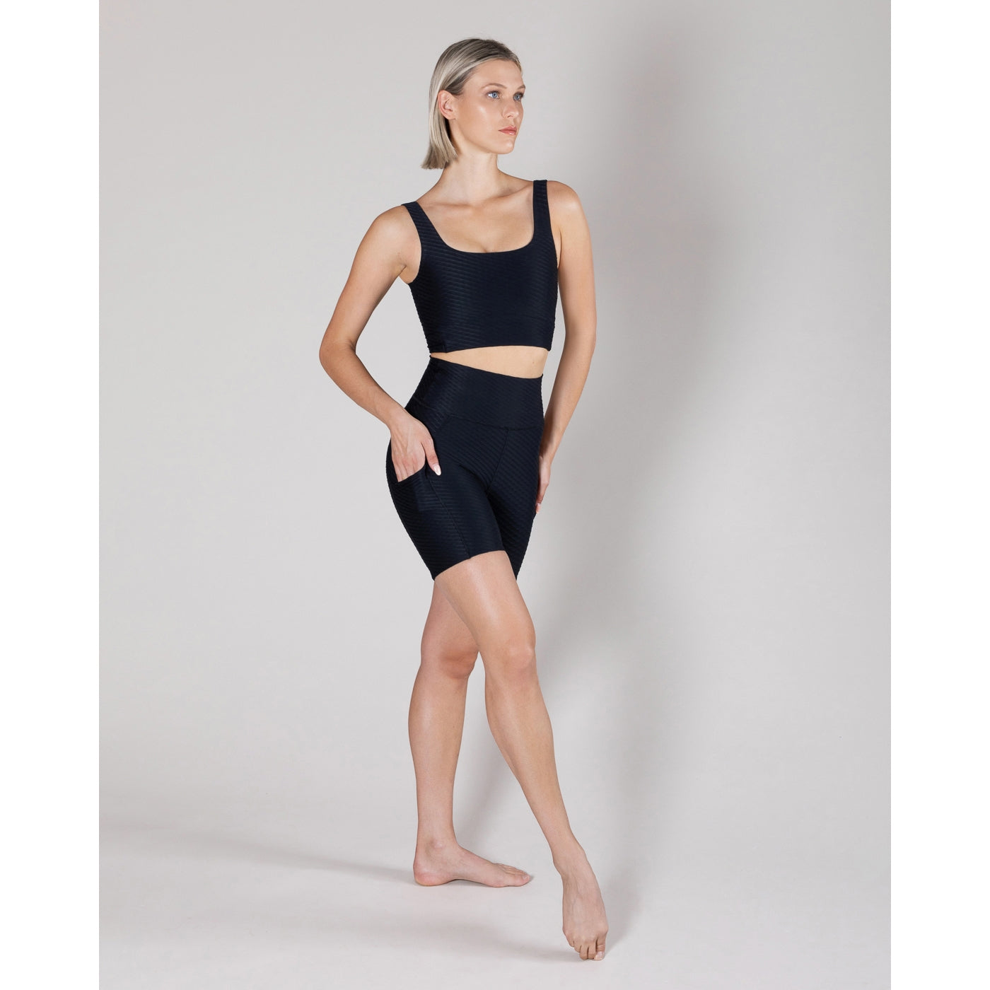 Tori Crop Top, Black & Orchid - Allegro Collection
