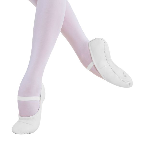 Energetiks Full Sole Ballet Shoe (Leather), Adult - White