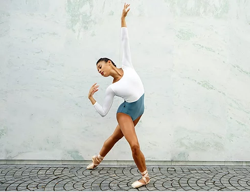 Royal Leotard: White Pop + Ocean