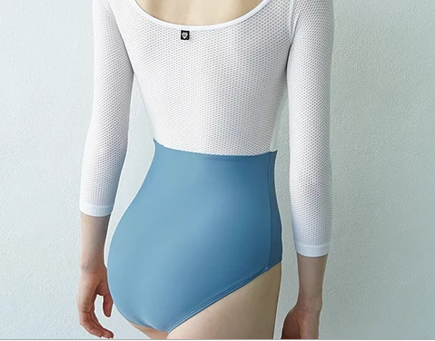 Royal Leotard: White Pop + Ocean