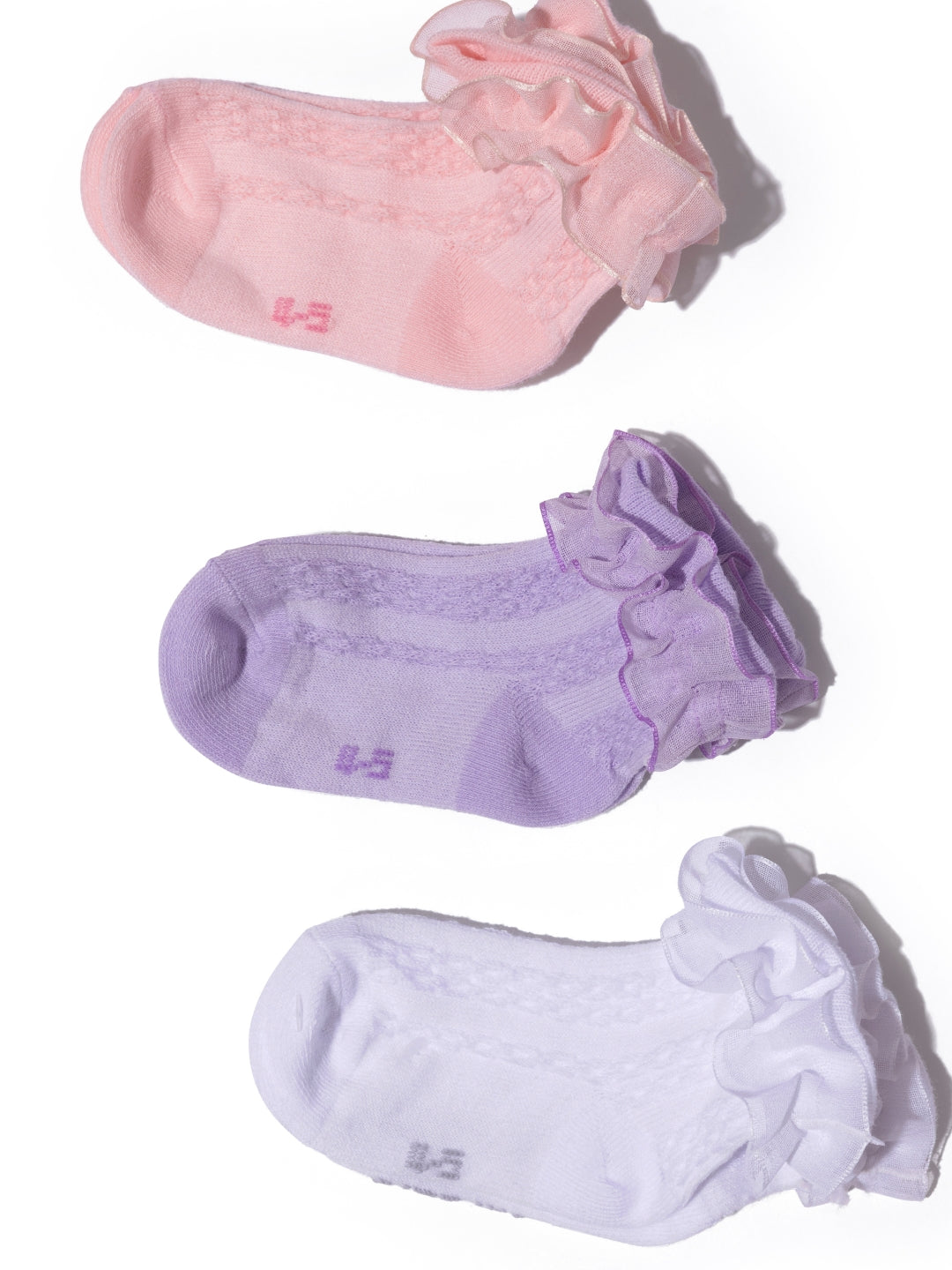 Capezio Ruffle Sock 3-Pack (Lavender, Pink, White)