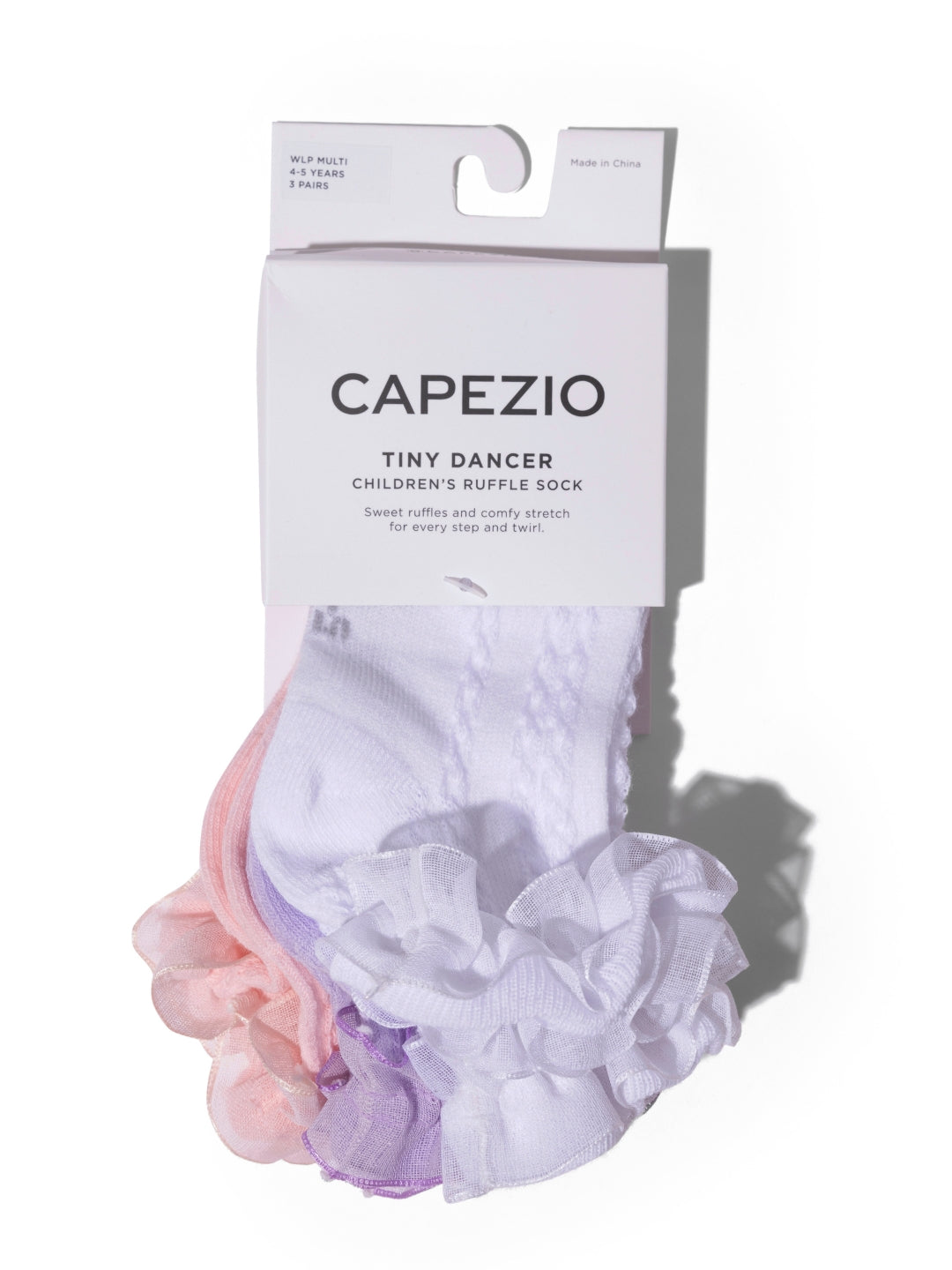 Capezio Ruffle Sock 3-Pack (Lavender, Pink, White)