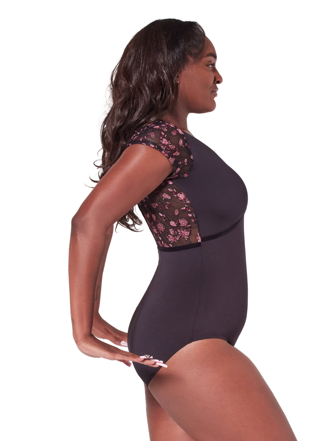 Capezio Ornate Romance Collection - Fascination Short Sleeve Mesh Leotard (F12402W) - Adult