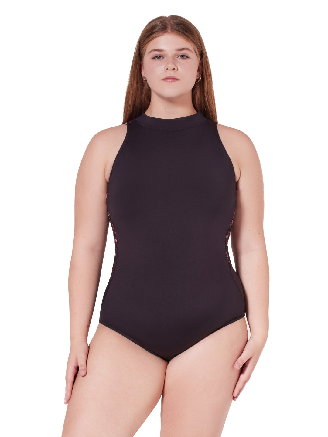 Capezio Ornate Romance Collection - Embellish High Neck Leotard (F12403W) - Adult