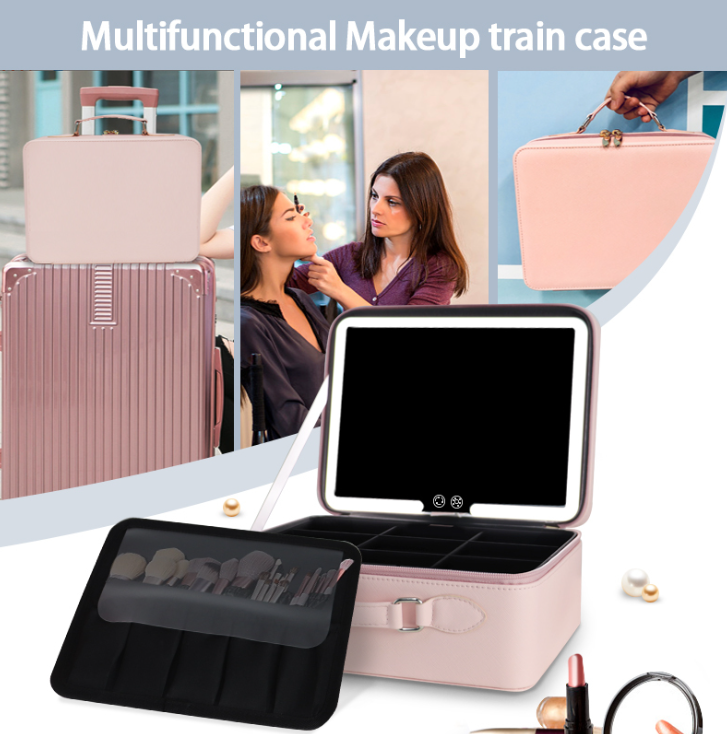 Mad Ally Beauty Box with LED Mirror - Black or Pink