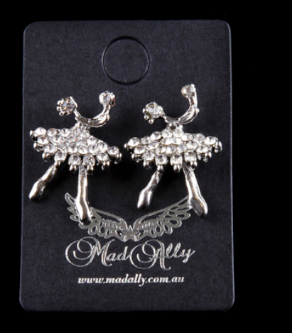 Mad Ally Diamante Ballerina Earrings