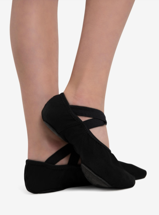 Capezio Hanami Canvas Split-Sole Ballet Shoe - Child - BLACK/WHITE