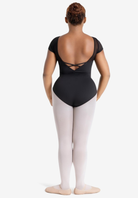Capezio Mesh Yoke Short Sleeve Leotard - Adult (MC831W)