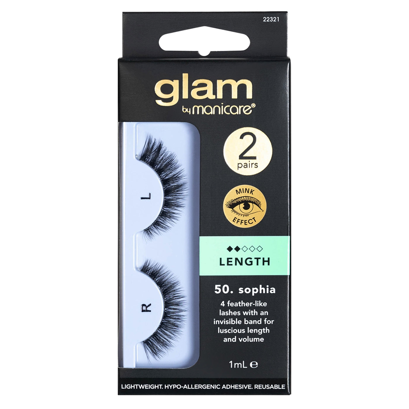 Glam Manicare Eyelashes - 2 Pack - SOPHIA