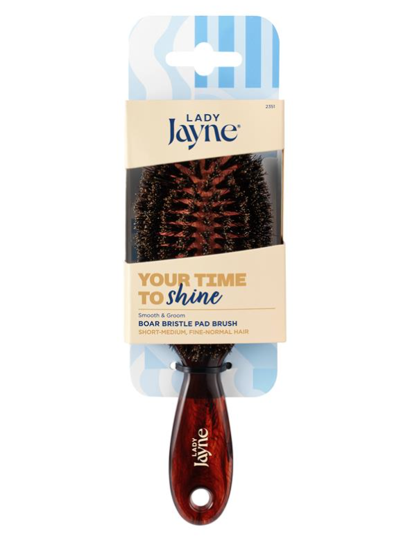 Lady Jayne Pad Brush, 100% Boar Bristle, Large