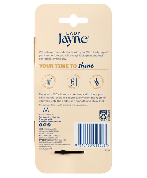 Lady Jayne Pad Brush, 100% Boar Bristle, Large