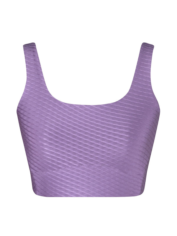 Tori Crop Top, Black & Orchid - Allegro Collection