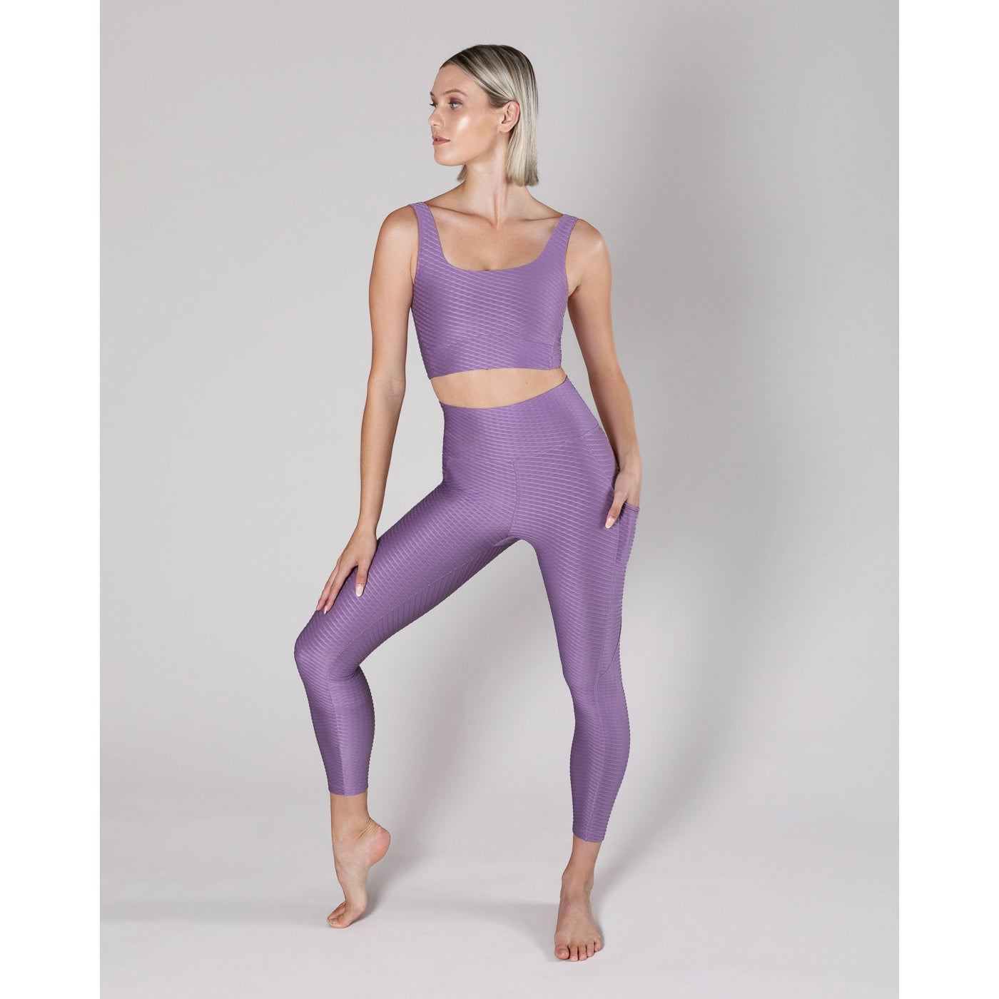 Tori Crop Top, Black & Orchid - Allegro Collection