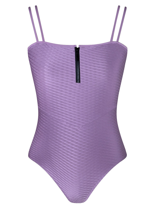 Kara Zip Camisole - Black & Orchid - Allegro Collection