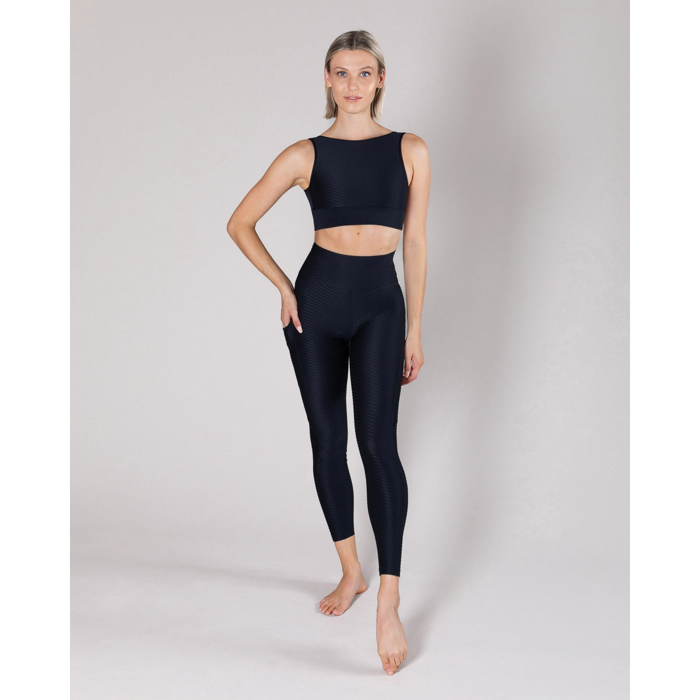 Sabre Legging, Black & Orchid - Allegro Collection