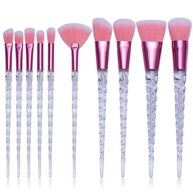 KySienn Red 10Pcs Unicorn Makeup Brushes Set