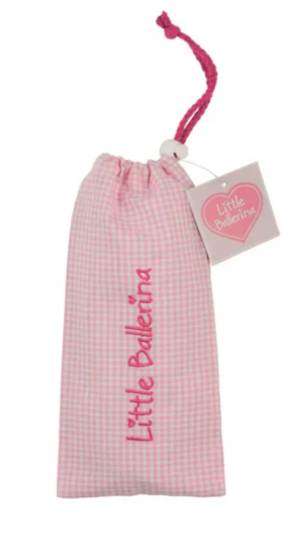 Little Ballerina, Small Gingham Shoe Bag