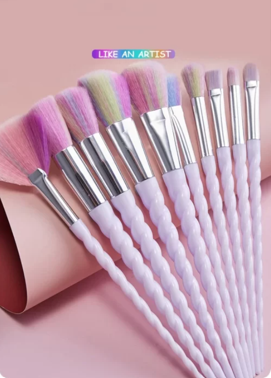 10PCS Purple Unicorn Makeup Brush Set - KySienn