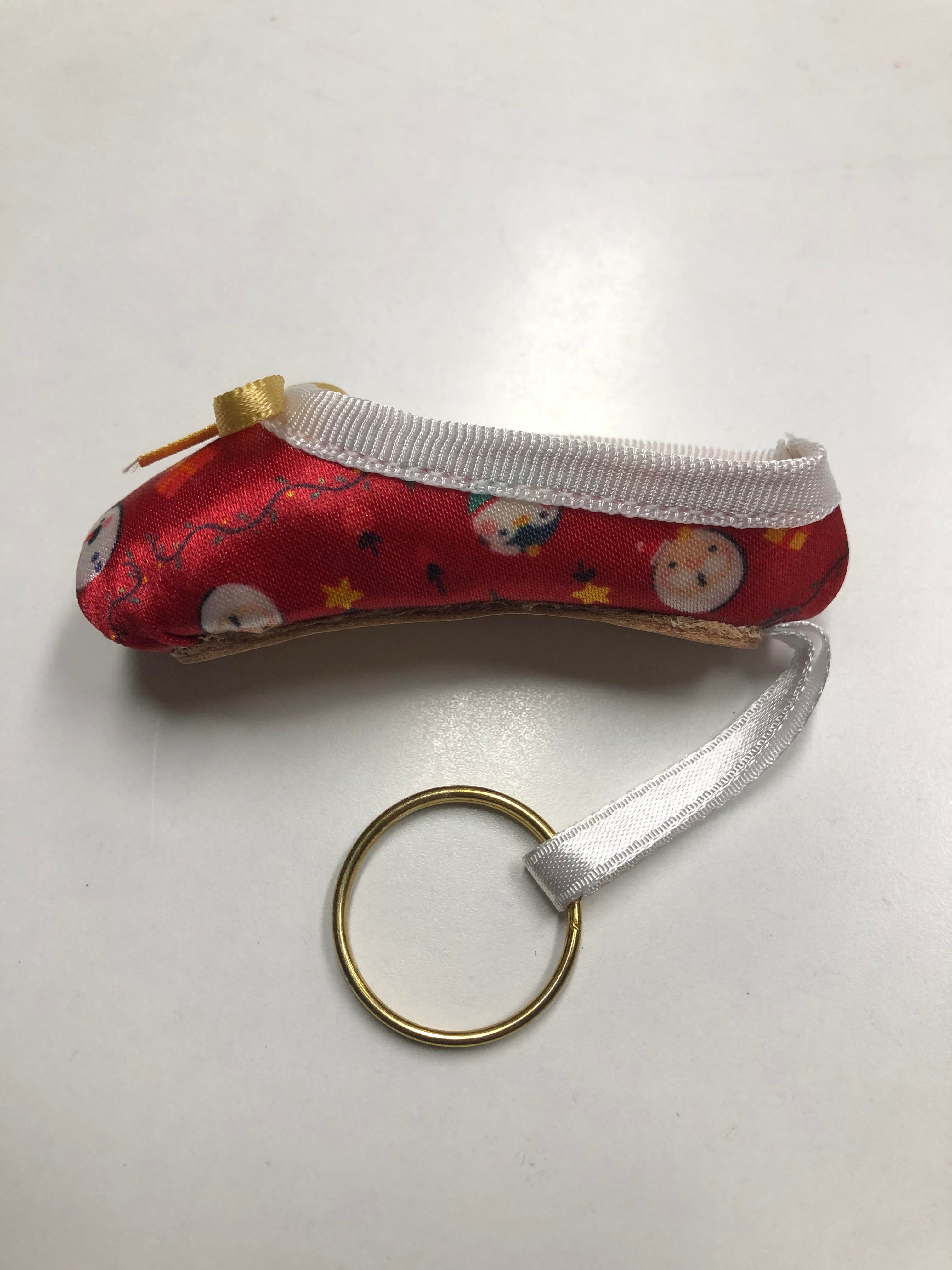 Christmas Mini Pointe Shoe Keyring - Style #1477