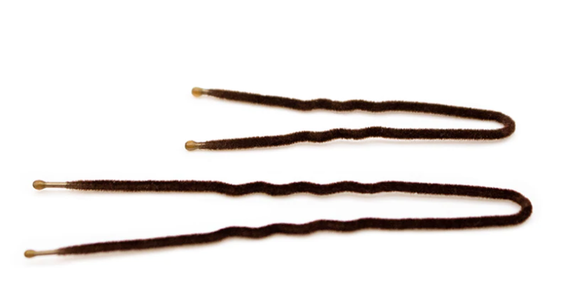FRENCHIES Velvet Hairpins - BROWN