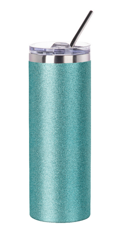 Mad Ally Glitter Skinny Tumbler With Straw - 4 colours to choose from!