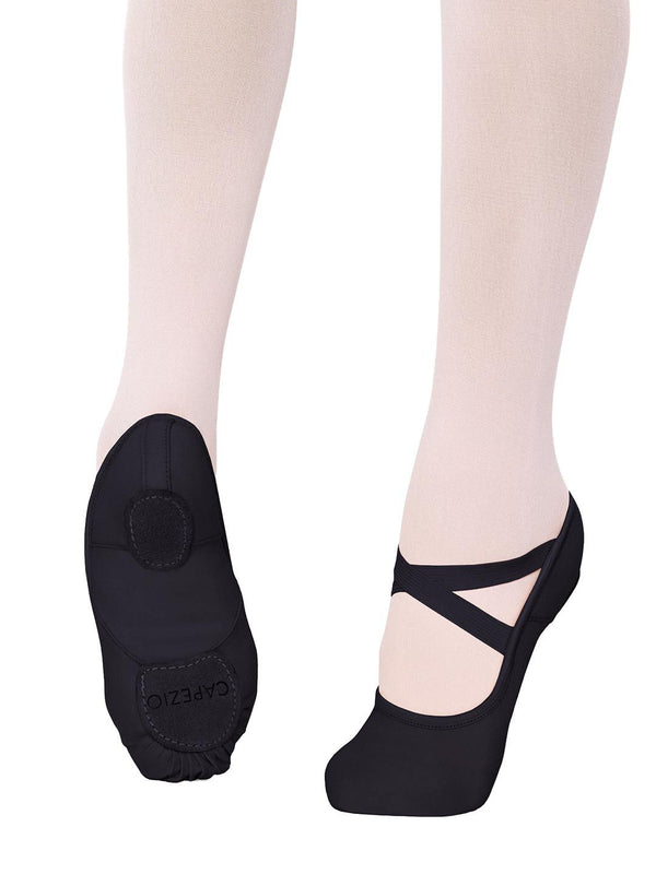Capezio - Hanami Canvas Split Sole Ballet Shoe (Adult) - BLACK/WHITE