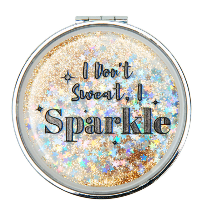 Mad Ally Compact Mirror- Don't Sweat, Sparkle