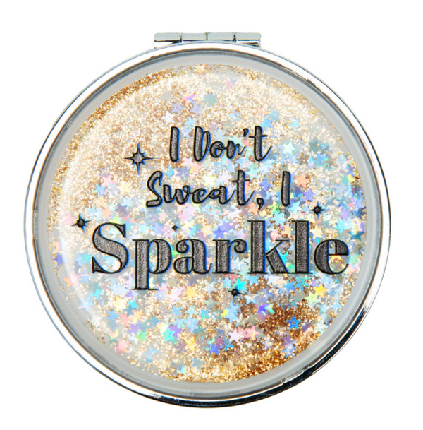 Mad Ally Compact Mirror- Don't Sweat, Sparkle