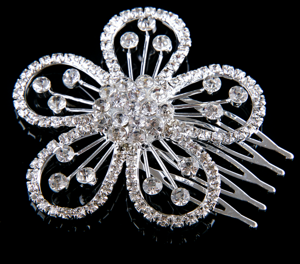 Rhinestone Flower Comb