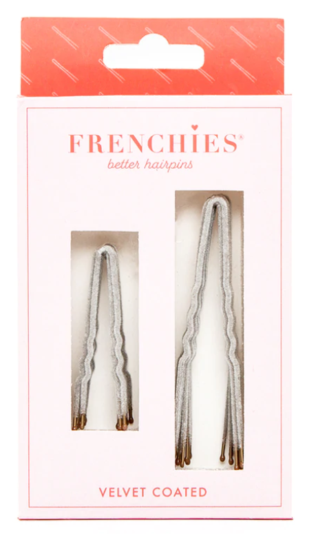 FRENCHIES Velvet Hairpins - GREY