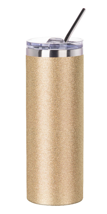 Mad Ally Glitter Skinny Tumbler With Straw - 4 colours to choose from!