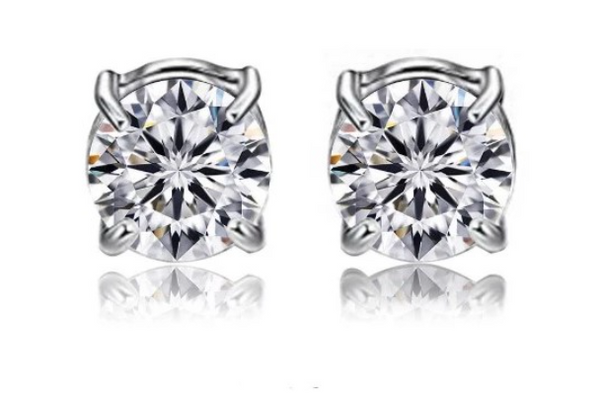 Magnetic Diamante Round Earrings 8mm, KySienn