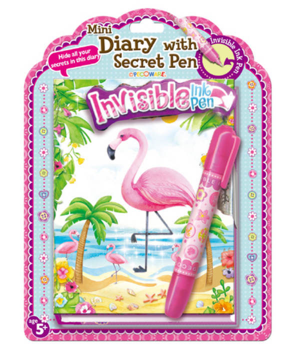Mad Ally Mini Diary with Secret Pen Flamingo