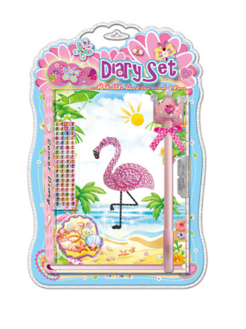 Mad Ally Diary Set with Pen Flamingo