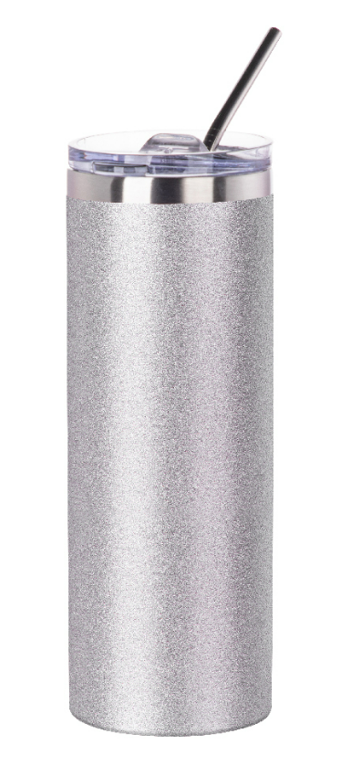 Mad Ally Glitter Skinny Tumbler With Straw - 4 colours to choose from!