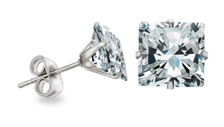 KySienn Diamante Square Earrings 8mm