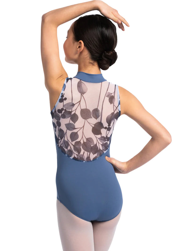 AinslieWear Girls Zip Front Leotard with Falling Leaves Print - AW1062-G